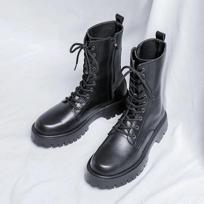 Luxury Brand Men's High Top Boots – Designer Leather Casual, Business & Outdoor Work Boots for Men