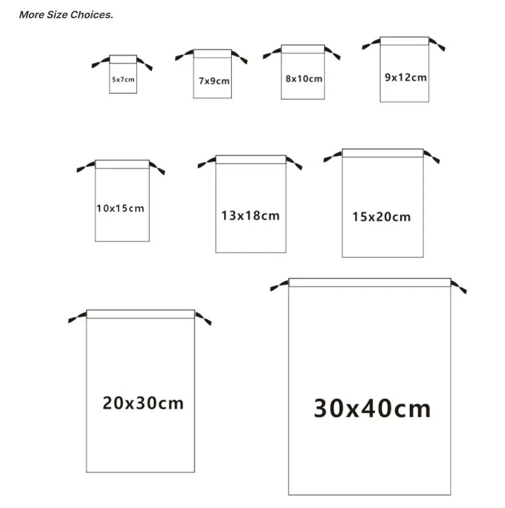 Small White Cotton Gift Bags – Custom Muslin Drawstring Pouches 5x7cm 8x10cm 9x12cm for Party, Candy, Jewelry Favor