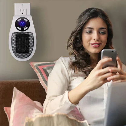 Portable Electric Wall-Mounted Space Heater - Compact Warm Air Blower for Winter Heating, Bedroom and Home Use