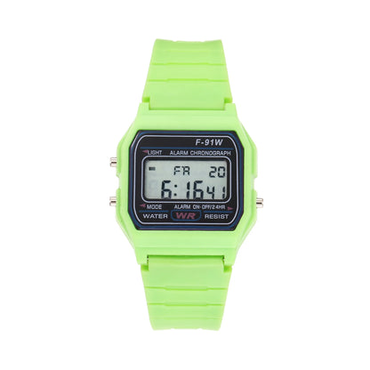 Multifunctional Digital Sports Watch for Kids and Women - F-91W Style LED Backlight Alarm Watch with Rubber Strap, Student Gift