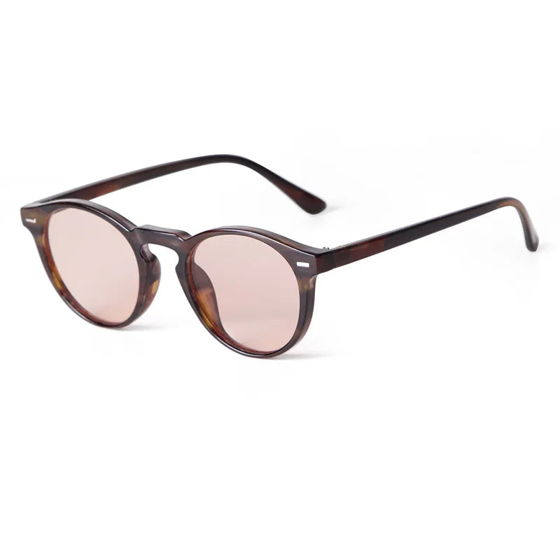 Vintage Round Sunglasses – 2024 Fashion Design for Men & Women, Retro Rivet Yellow & Blue Lens, Square Sun Glasses