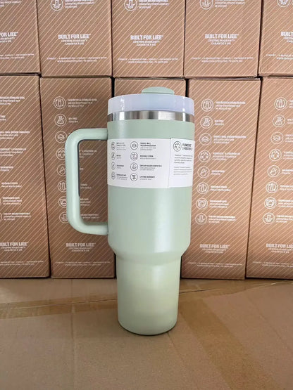 Stainless Steel Travel Mug with Straw Lid – 30oz/40oz Vacuum Insulated Car Cup, Double Wall Iced Thermal Tumbler