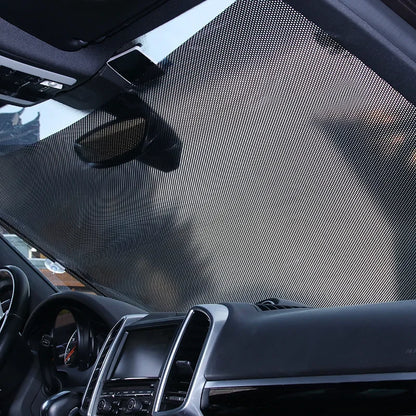 Universal Car Sunshade Curtain: Rear Side Window & Windshield Sun Block - Black Cover with Suction Cups, Essential Car Accessory