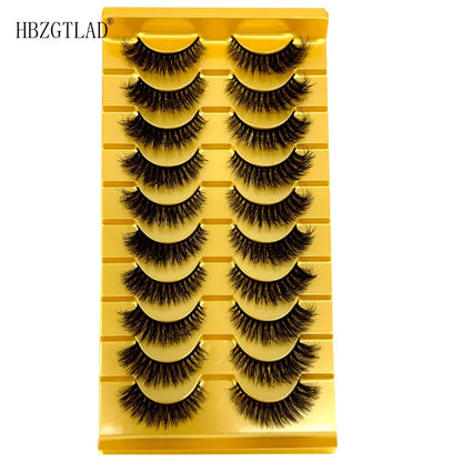 5/10 Pairs 3D Mink False Eyelashes – Wispy Handcrafted Full Strip Short Natural Lashes for Makeup