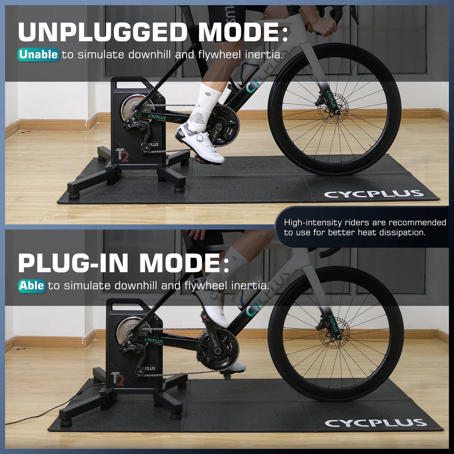 CYCPLUS T2 Indoor Cycling Trainer — Direct Drive Exercise Bike with ANT+ & BLE 5.0 Power Meter