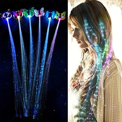 5pcs Colorful Butterfly Light-Up Braids – Wig Hair Accessories for Women | Party Hair Decor in Random Colors