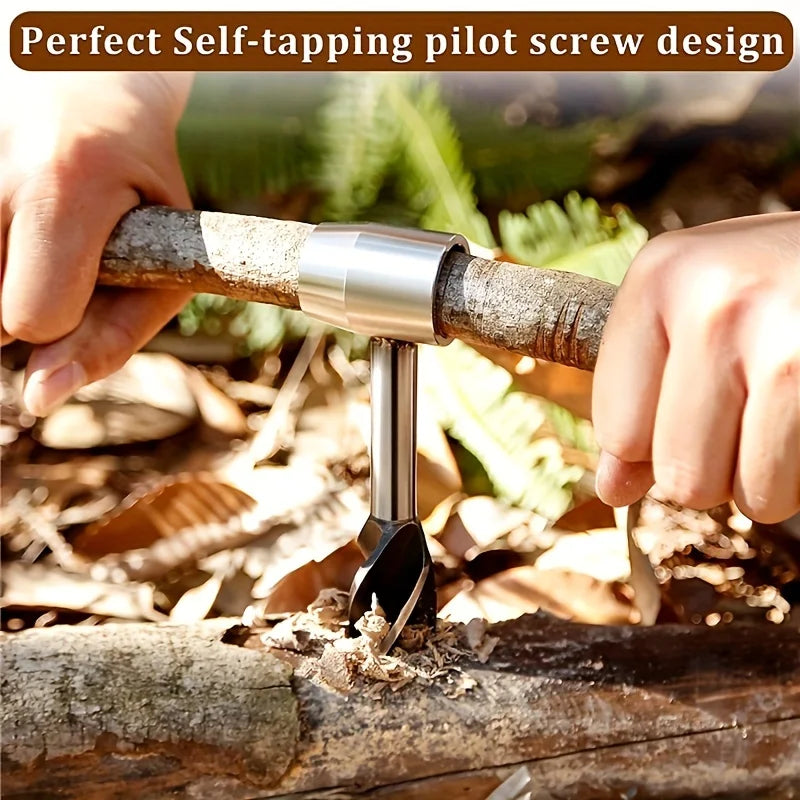 Portable Outdoor Survival Woodworking Auger Drill Bits Set - Bushcraft Hand Drill Punch Tool for Camping & Hiking