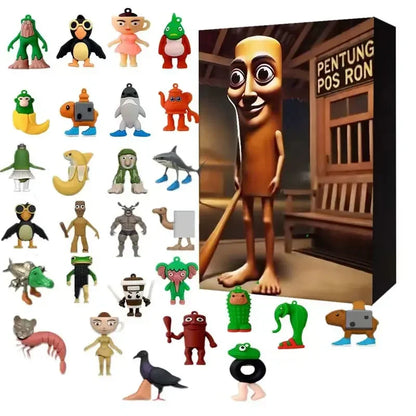 Italian Brainrot Christmas Advent Calendar – Exclusive 24-Piece TungTung Sahur Figure Countdown Gift