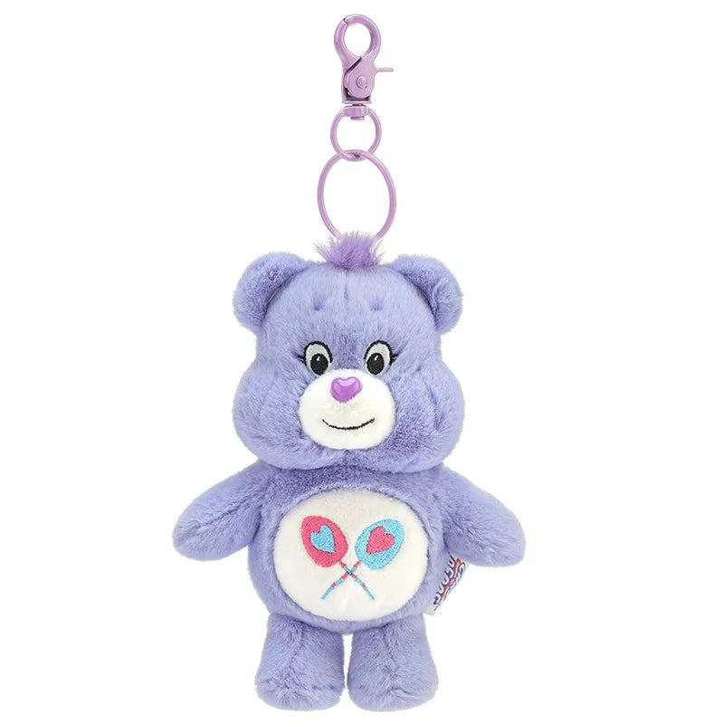 Care Bears Rainbow Plush Keychain - Kawaii Sound Toy Bag Charm & Birthday or Christmas Gift