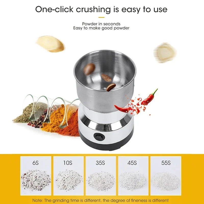 Mini Electric Grinder 300ml – Ultrafine Pulverizer for Baby Food, Coffee, Spices & Grains with 2/4 Blades