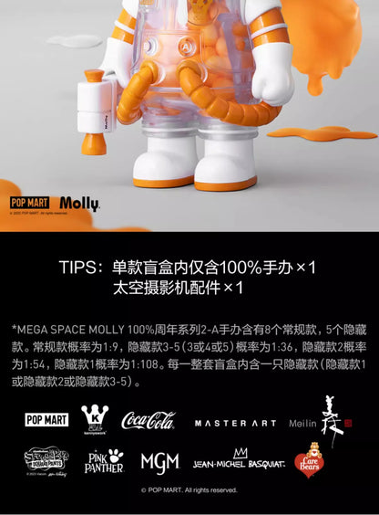 Popmart Mega Collection Space Molly 2.0 Blind Box – 100% Anniversary Replica Guess Package Collectible Figures