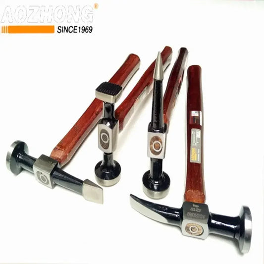 Sheet Metal Hammer with Walnut Wood Handle – Professional Multifunctional Auto Body & Mechanical Workshop Car Repair Tool