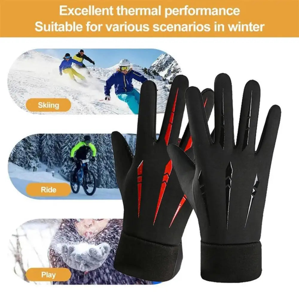 Winter Touchscreen Gloves - Unisex Fleece-Lined Full Finger Gloves for Cycling Running and Outdoor Sports