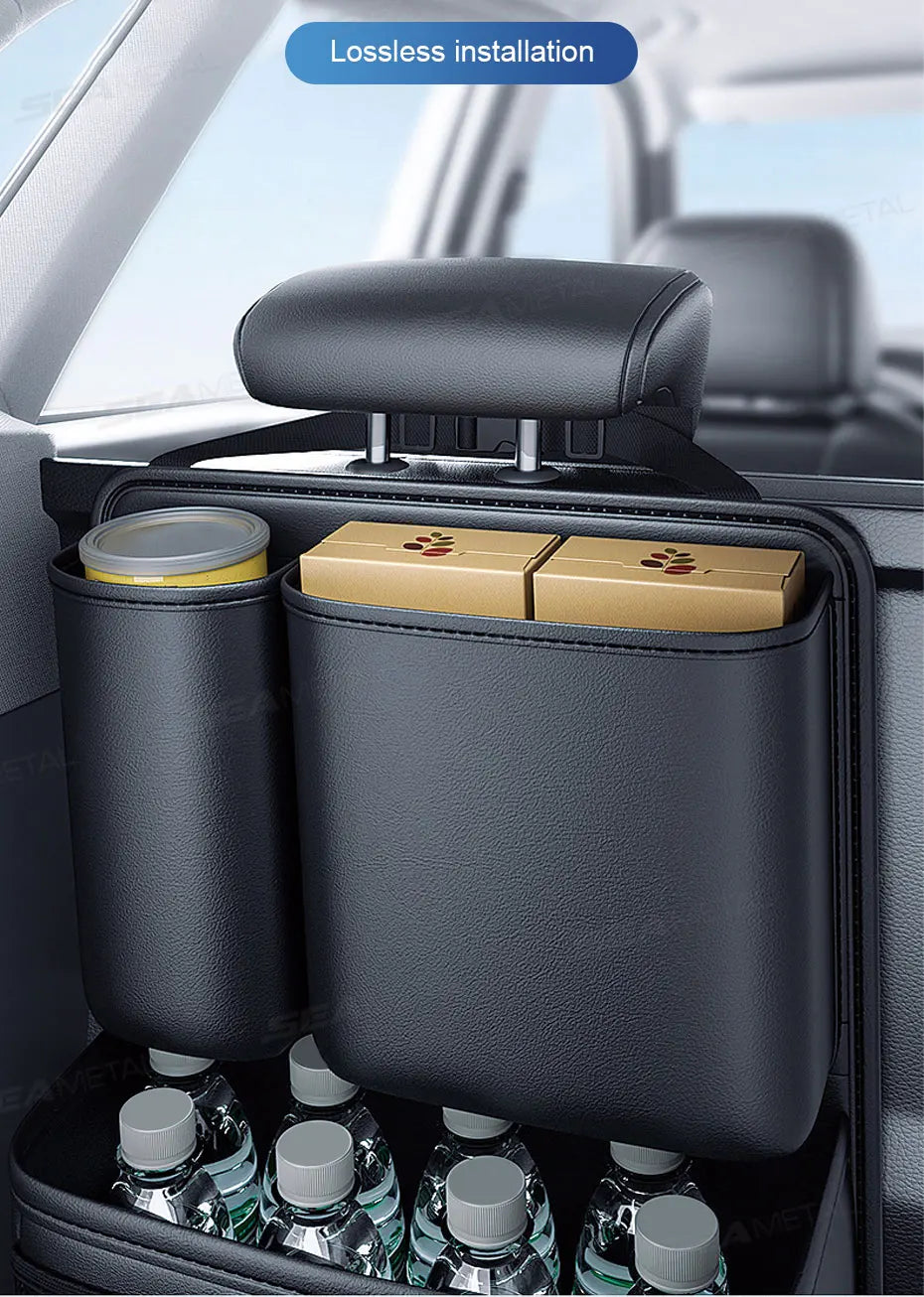 BLALION Car Trunk Leatherette Storage Bag – Detachable High-Capacity Seat Back Pocket Organizer for Jeeps, SUVs & Vans