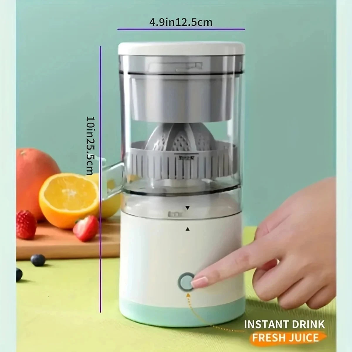 Portable Electric Juicer | Wireless USB Rechargeable Orange & Lemon Squeezer | Slow Juicers for Household Kitchen