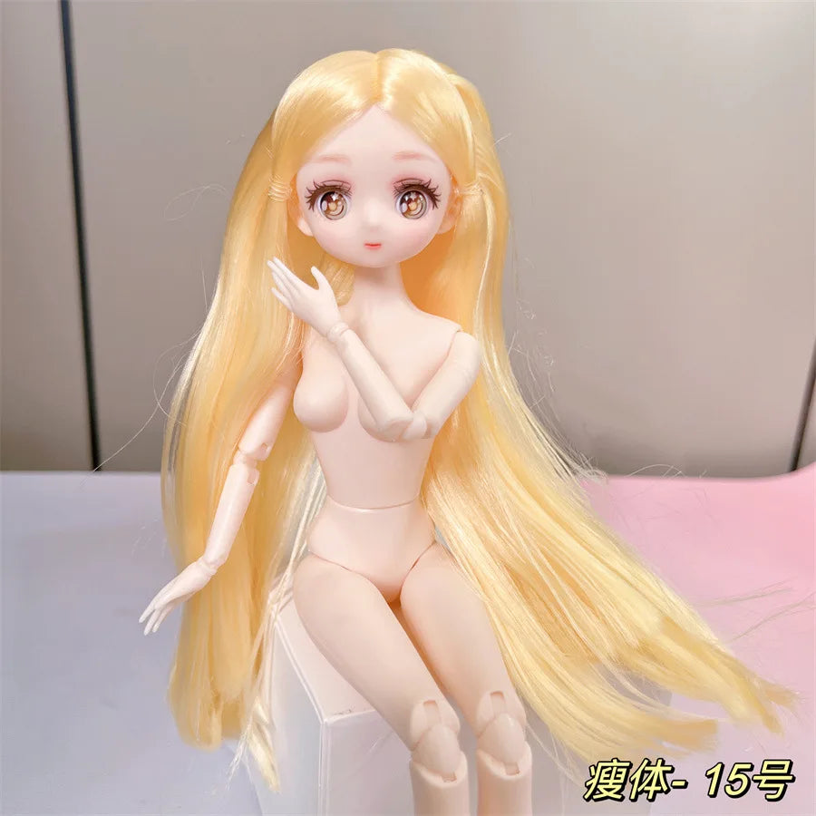 30cm Anime-Style 1/6 BJD Doll — 26-Joint Movable Skin Doll for DIY Dress-Up, Girls Toys & Gifts