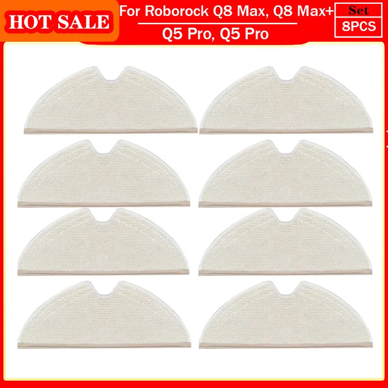 Roborock Q5 Pro & Q8 Max Replacement Parts – Main Brush, Side Brush, HEPA Filter, Mop & Dust Bag Accessories