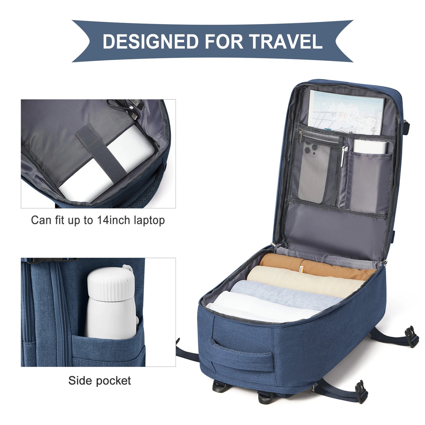Travel Backpack 40x20x25cm – Cabin Bag for Ryanair, Airplane Carry-On, School, Laptop & Leisure, Women & Men