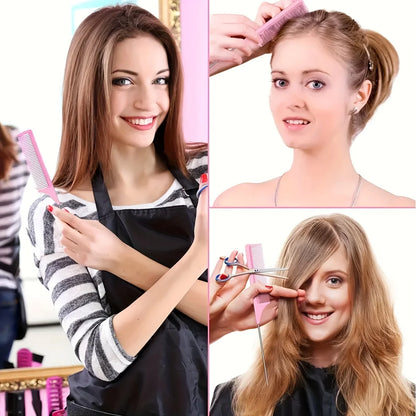 7PCS Hair Styling Kit – Detangler Brush, Bristle & Double-Sided Edge Brushes, Scalp Massager for All Hair Types, Salon Tools Set