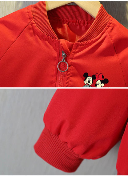 Spring Baby Boys & Girls Coats – Mickey Mouse Cartoon Hoodie Jacket, Kids Sweatshirt Windbreaker Outerwear for 1-6 Years