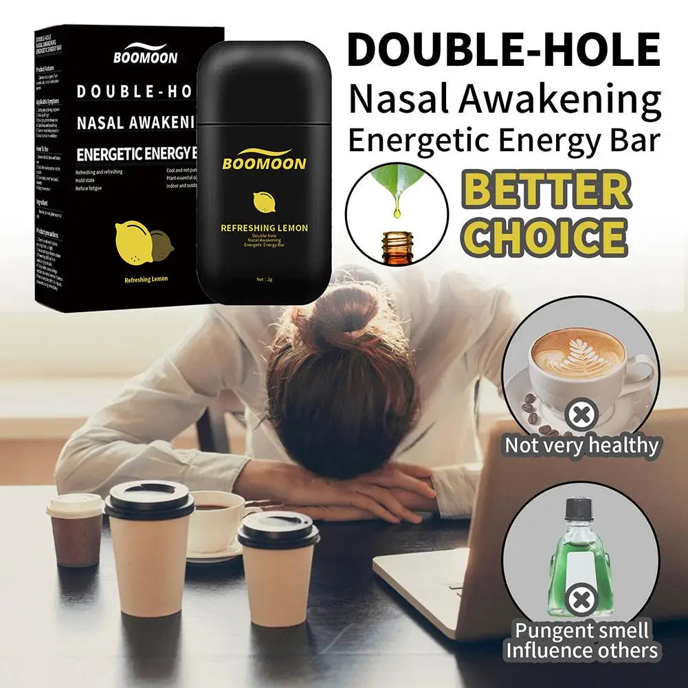 Energizing Aromatherapy Nasal Inhaler - Fruit-Style Essential Oil Nasal Energy Bar for Boosting Work Focus & Energy in Men & Women