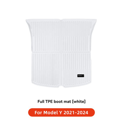 YZ TPE White Foot Pad — Fully-Surrounded Floor Liner for Tesla Model 3 & Model Y (2021–2025) | Waterproof, Non-Slip