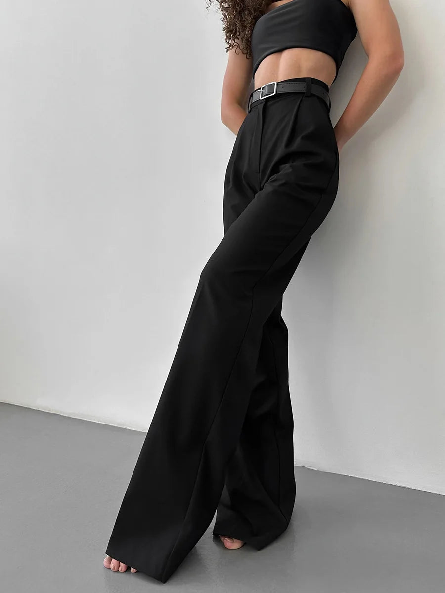 Women's Classic Straight Leg Pants – Versatile Loose Fit, Wide Leg for Office, Tourism, Spring & Summer Casual Wear