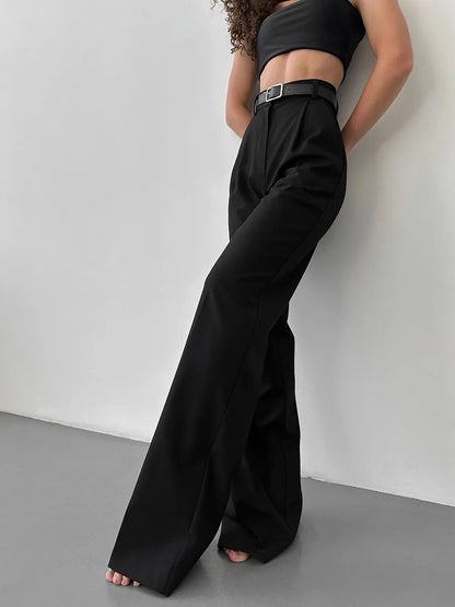 Women's Classic Straight Leg Pants – Versatile Loose Fit, Wide Leg for Office, Tourism, Spring & Summer Casual Wear