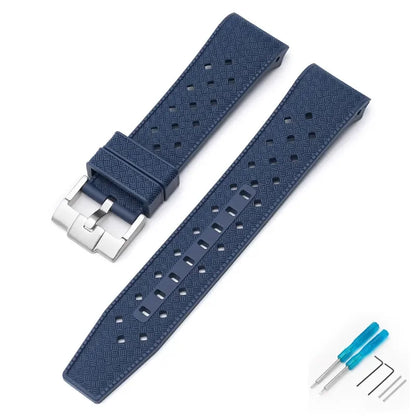Curved End Strap for Swatch X Blancpain Fifty Fathoms – 22mm Waterproof Liquid Silicone Watch Band for Men & Women