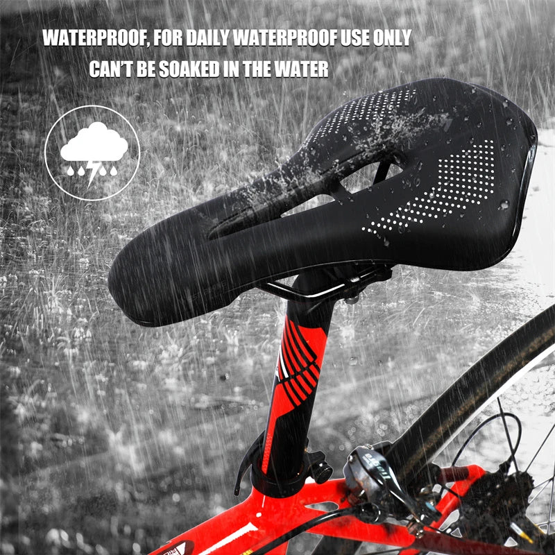 WEST BIKING Ultralight Road Bike Saddle | MTB Short Nose Bicycle Seat | PU Leather Hollow Prostatic Saddle | Bicycle Parts