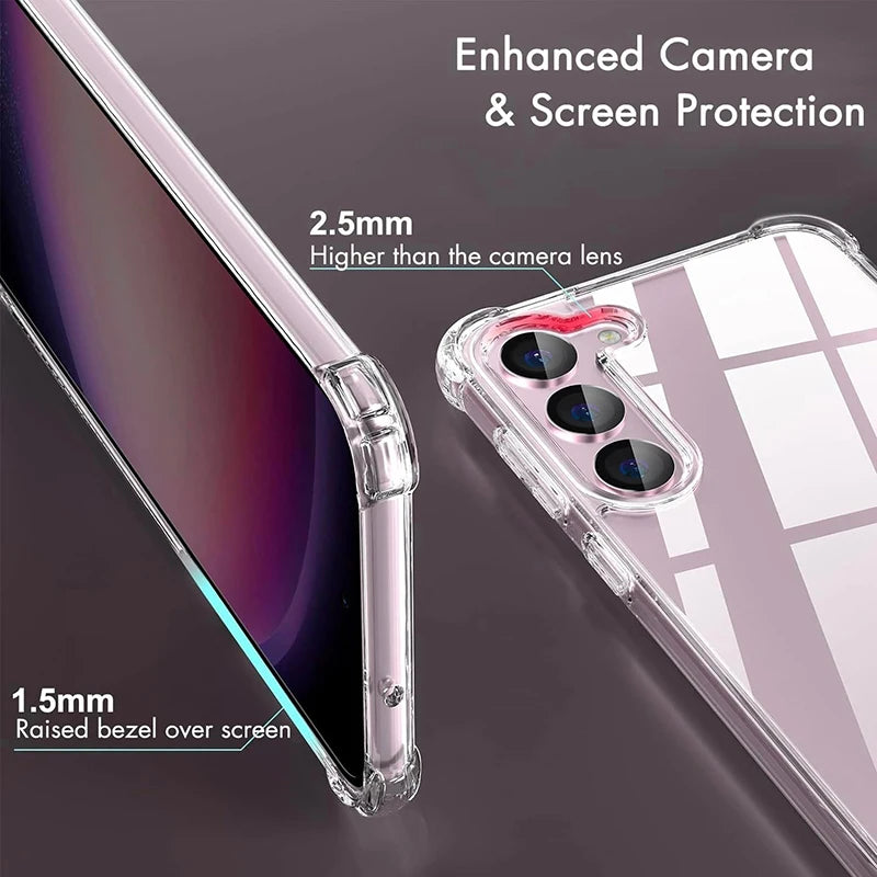 Hybrid Shockproof Clear Hard Case for Samsung Galaxy S25/S24/S23/S22 Plus/S22 Ultra/S21 FE & A56/A36/A54/A34/A53/A33