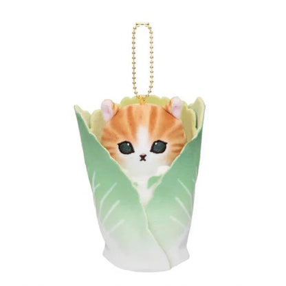 Yoyo Japanese Style Mofusand Plushie Shark Cat Keychain — Cute Fruit & Vegetable Soft Pendant Gift for Girls