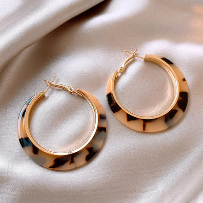 Leopard Print Hoop Earrings for Women – 2024 Trendy Gothic Exaggerated Jewelry