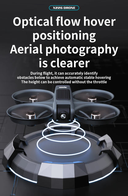 X226 Drone VR – Brushless RC Quadcopter with Dual HD Camera, Optical Flow Hover, Obstacle Avoidance, Remote Control Toy for Boys