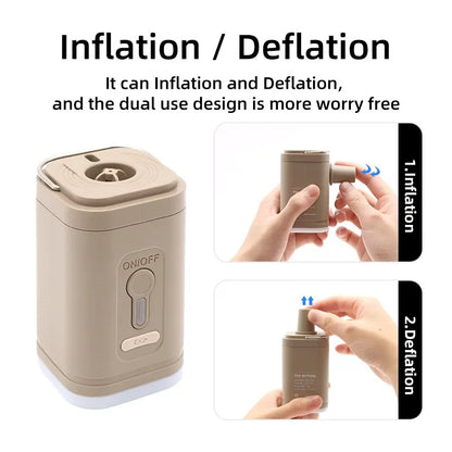 Portable Wireless Electric Air Pump: Inflator/Deflator for Inflatable Cushions, Air Beds, Boats, Swimming Rings