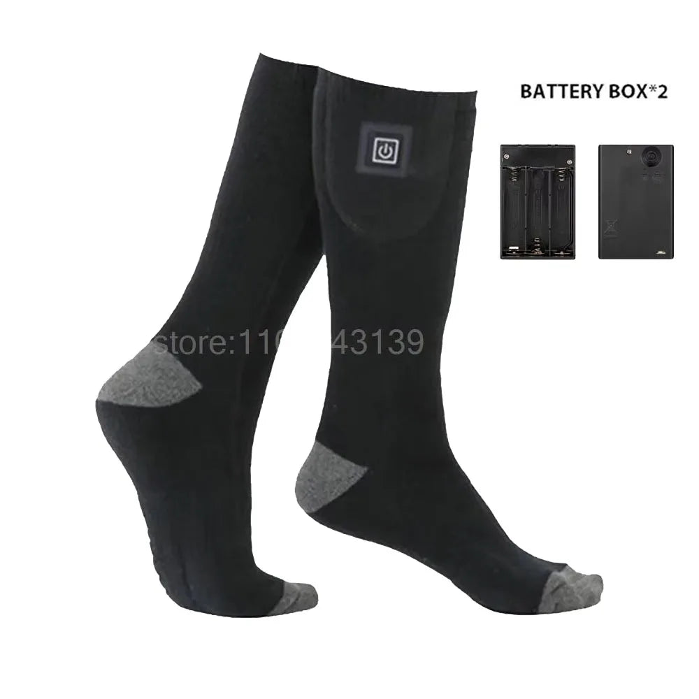 Rechargeable Heated Socks with Battery Box – Thermal Anti-Cold Winter Socks for Men & Women, Outdoor Camping, Ski & Sports Comfort Socks