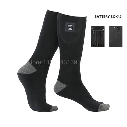 Rechargeable Heated Socks with Battery Box – Thermal Anti-Cold Winter Socks for Men & Women, Outdoor Camping, Ski & Sports Comfort Socks
