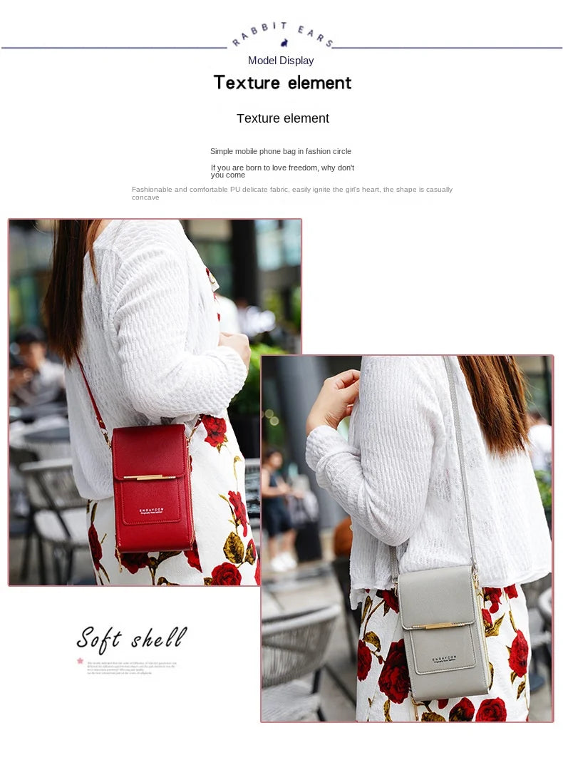 Crazy Bag Women's Fashion Touch Screen Lock Cell Phone Bag – Mobile Phone & Card Holder Crossbody Shoulder Bag