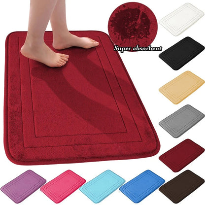 Non-Slip Bathroom Mat - Soft, Comfortable Absorbent Floor Carpet, Machine Washable & Quick-Dry Shower Room Doormat