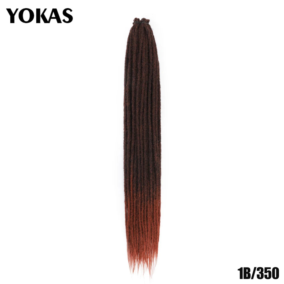 YOKAS Handmade Dreadlock Extensions - Synthetic Crochet Braided Hair 24 36 Inch Long Faux Locs for Women