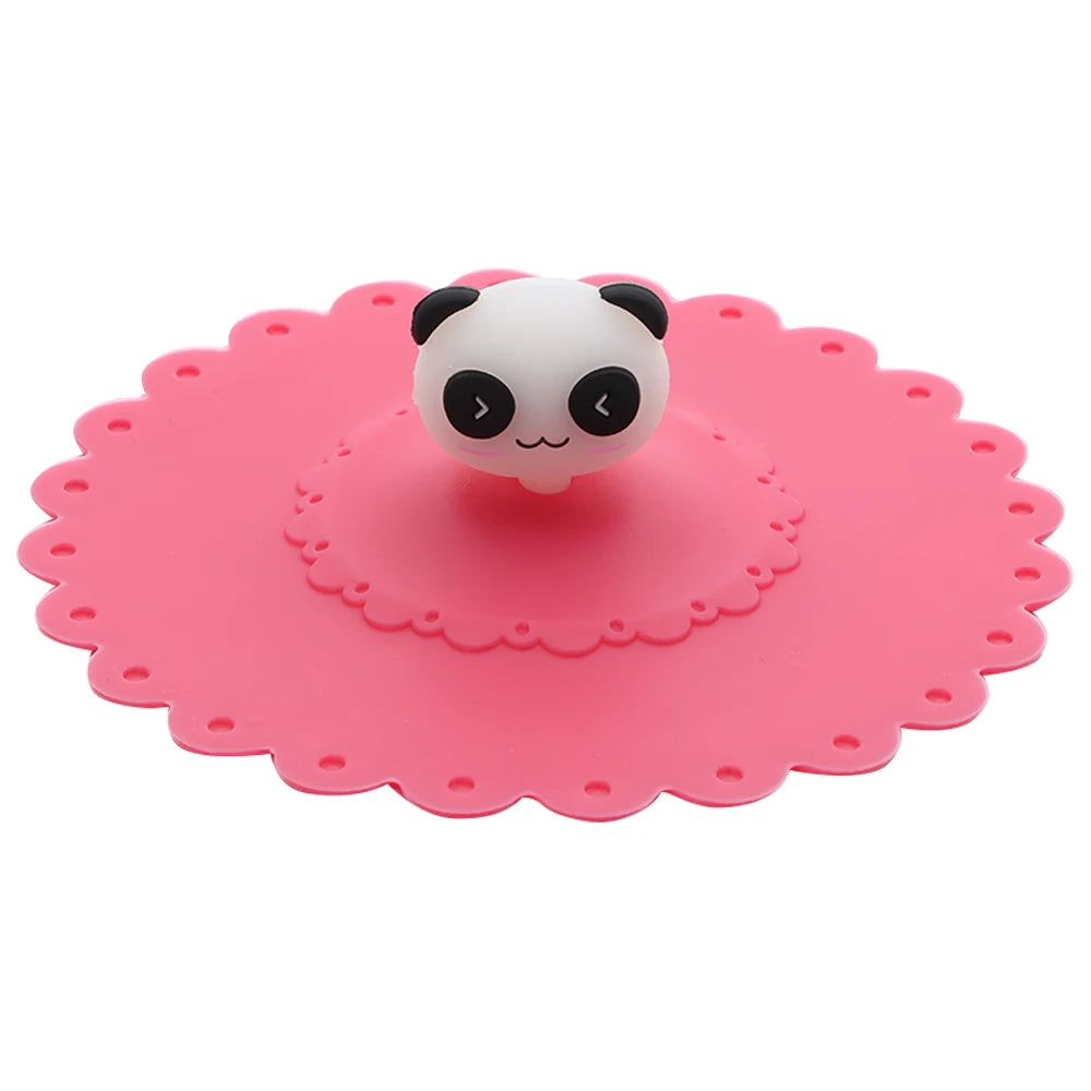 Cartoon 10cm Cute Silicone Cup Cover - Heat-Resistant, Leak-Proof, Dustproof Sealed Lid for Tea Cups
