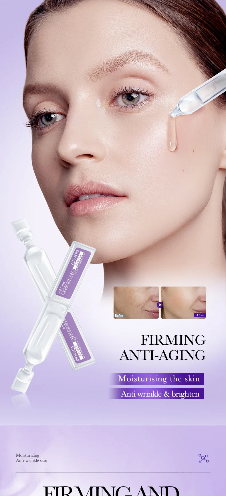 30pcs BIOAQUA Retinol Vitamin C Hyaluronic Acid Serum — Moisturizing, Firming, Hydrating Facial Essence for Skin Care
