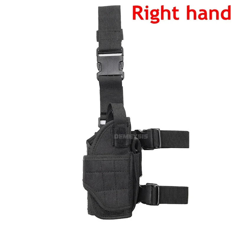 Universal Drop Leg Gun Holster - Right-Handed Tactical Thigh Pistol Bag & Pouch for All Handguns