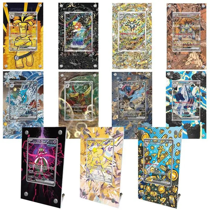 Pokémon Acrylic Extended Artwork Card Display Rack – Pikachu, Greninja, Magikarp & Kingdra Collectible Card Holder Display Case Gift