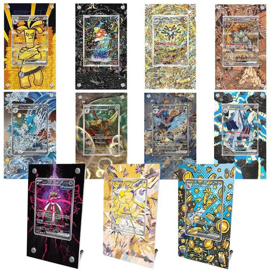 Pokémon Acrylic Extended Artwork Card Display Rack – Pikachu, Greninja, Magikarp & Kingdra Collectible Card Holder Display Case Gift
