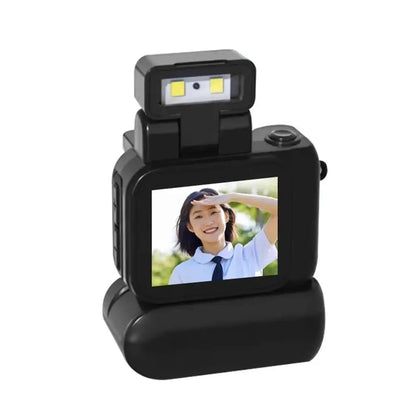 Mini Monoreflex Style 1080p CMOS Camera – Portable Video Recorder with Flash, LCD Screen & Battery Dock