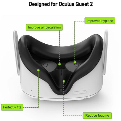 Face Pad Cover with Lens Protectors for Oculus Quest 2 – Washable Silicone VR Accessory for Meta Quest 2