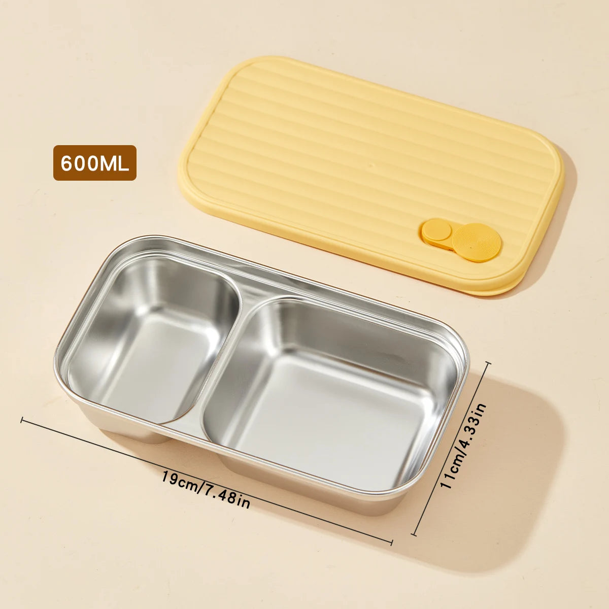 WORTHBUY 304 Stainless Steel Lunch Box with Lid — Portable Leak-Proof Stackable Bento Box for Fruit, Salad, and Food Storage, Ideal for Students