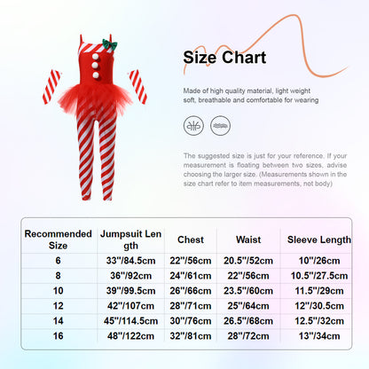 Kids Candy Cane Striped Christmas Tutu Leotard — Sequined Santa Bodysuit for Ballet & Gymnastics