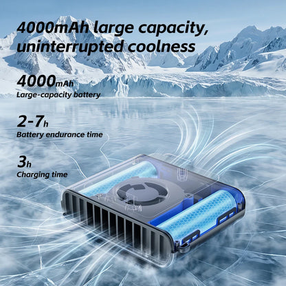 Kinscoter Ultra-Slim Waist Fan - 4000mAh Portable Rechargeable 5-Speed Cooling Fan with Digital Display